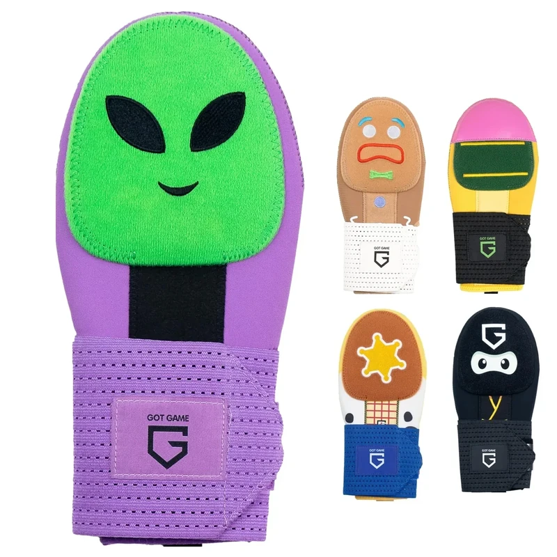 Got Game Baseball Sliding Mitt - Youth and Adult Sizes - Drippy Drip Accessory Gingerbread Man, Ice Cream, Alien, Ninja, Pencil, Cowboy (Alien, Adult)