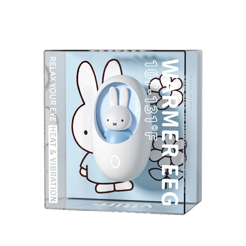Miffy Hand Warmer Egg for Hand and Eye (Blue-White) - Image 1
