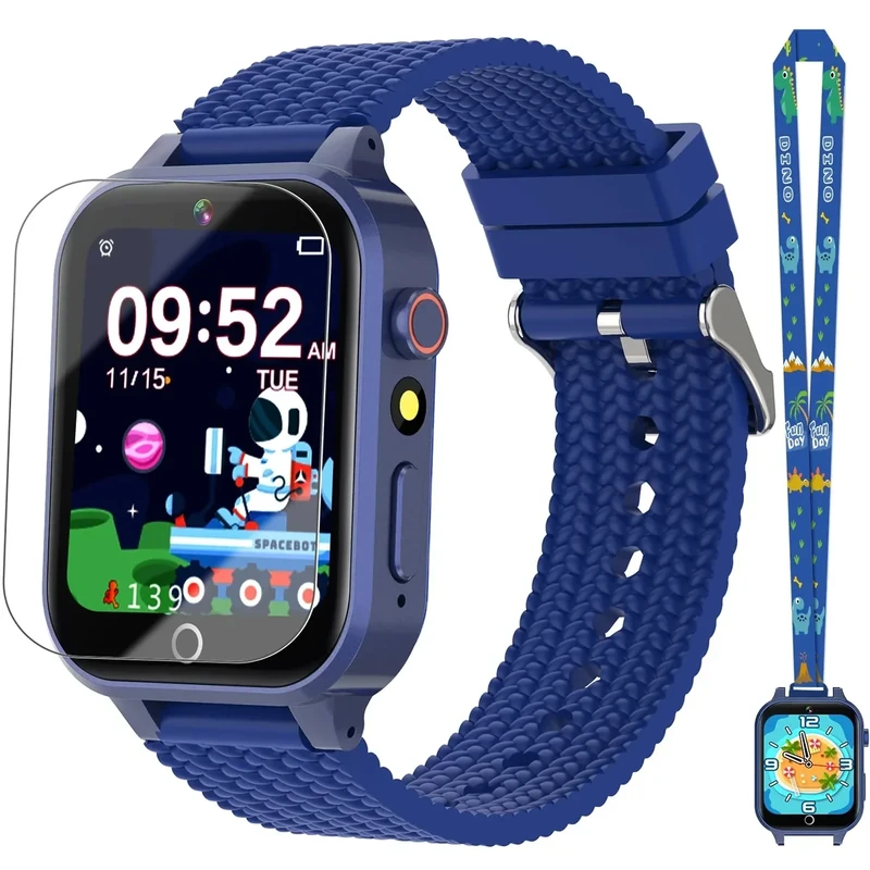 Kids Smart Watch for Boys Age 5-12, Kids Watch with 26 Games, Camera Music Player Pedometer Habit Tracking HD Touchscreen Flashlight Smart Watch for Kid Birthday Gifts for Boys Ages 6 7 8 9 (Blue)