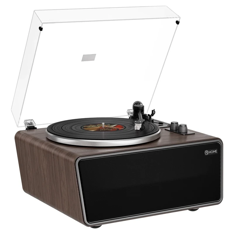 XJ-HOME Bluetooth Vinyl Turntable - 33/45 RPM, 4 Speakers, Preamp