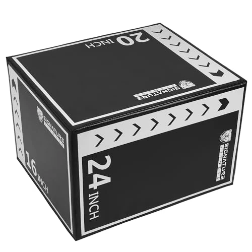 BalanceFrom 3-in-1 Rotatable Plyometric Box Jumping Exercise Trainer Workout Equipment with Anti Slip Surface & High Density Foam, 16" × 20" × 24", 10-Pound, Black/White