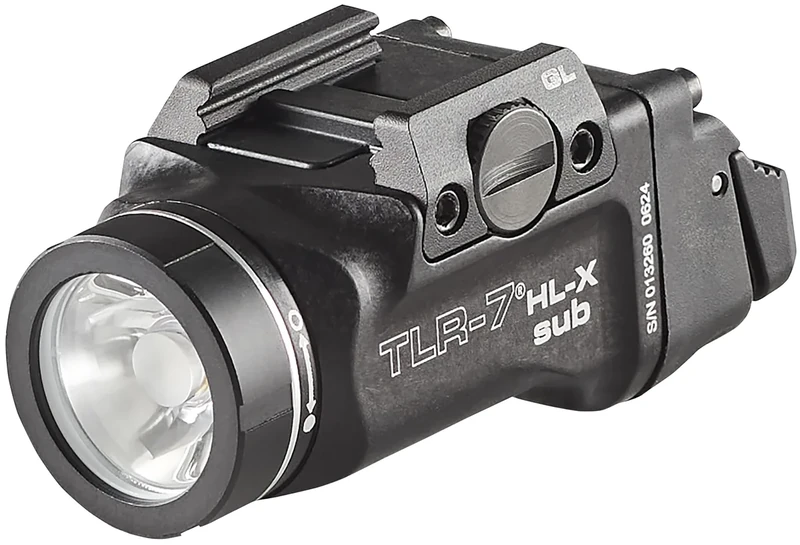 Streamlight 69503 TLR-7 HL-X sub USB 1000-Lumen 10000-Candela Rechargeable Rail-Mounted Weapon Light Exclusively for Glock 43X/48 MOS, 43X/48 Rail, Includes Switches and Key Kit, Black