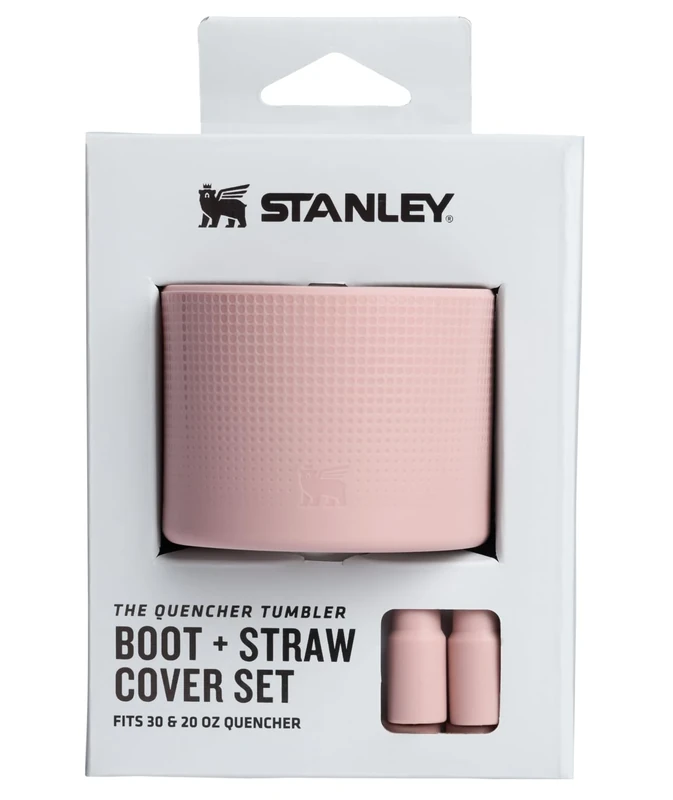 STANLEY Quencher Boot and Straw Cover Cap | Anti-Slip Silicone Protector for 20 & 30 oz Tumbler with Handle | Accessory Set for Stainless Steel Drinking Cup | BPA-Free | Pink Dusk