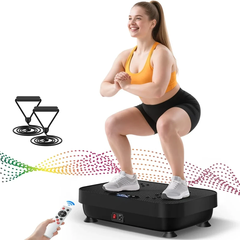 SEDOZIK Vibration Plate Exercise Machine, 450 Lbs Capacity Whole Body Vibrating Plate for Lymphatic Drainage, Weight Loss Fat Burner for Home Workout Women Men, Black