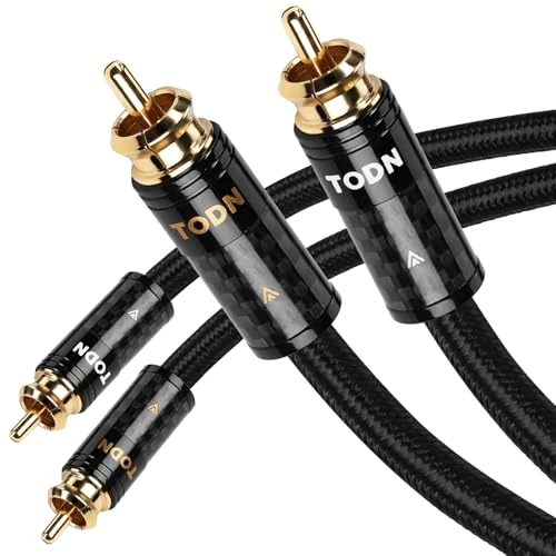 TODN Silver-Plated OCC RCA Cable - 10 ft Audiophile Stereo Audio