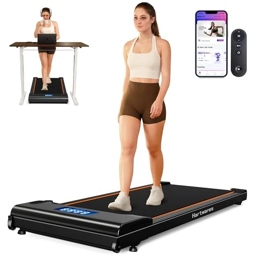 Walking Pad Under Desk Treadmill, 2 in 1 Portable Treadmills for Home, 2.5HP Brushless Motorized Electric Walking Treadmill, Small Running Jogging Machine for Home Office, 265 Lbs Capacity