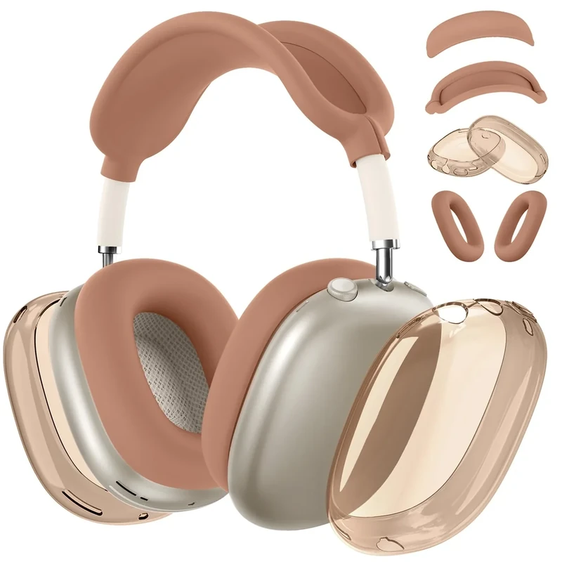 MINDRESY 4-in-1 Silicone Case for AirPods Max - TPU Cover Dune (USB-C)