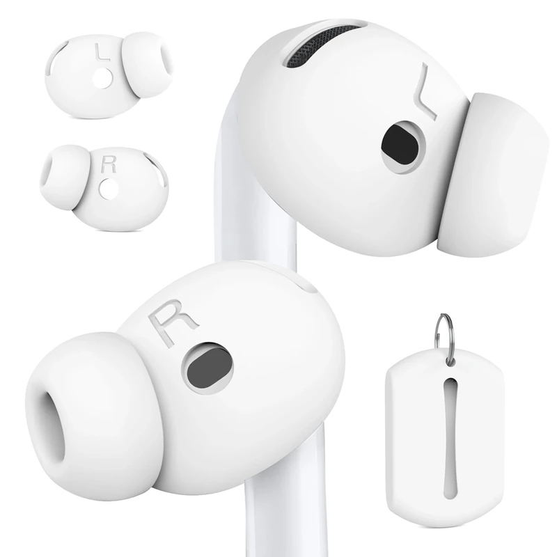 DamonLight AirPods 4 Ear Tips - 2 Pairs Grip Covers with Storage Pouch