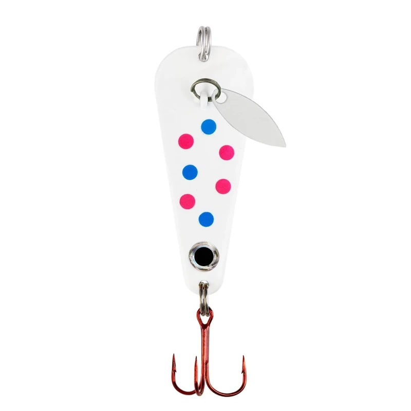 Northland Tackle Ice Fishing Thumper Spoon, Stamped Brass Flutter Spoon Ice Fishing Lure for Walleye, Crappie, & More, 10 Colors, Super-Glo Wonderbread, 3/16 Oz