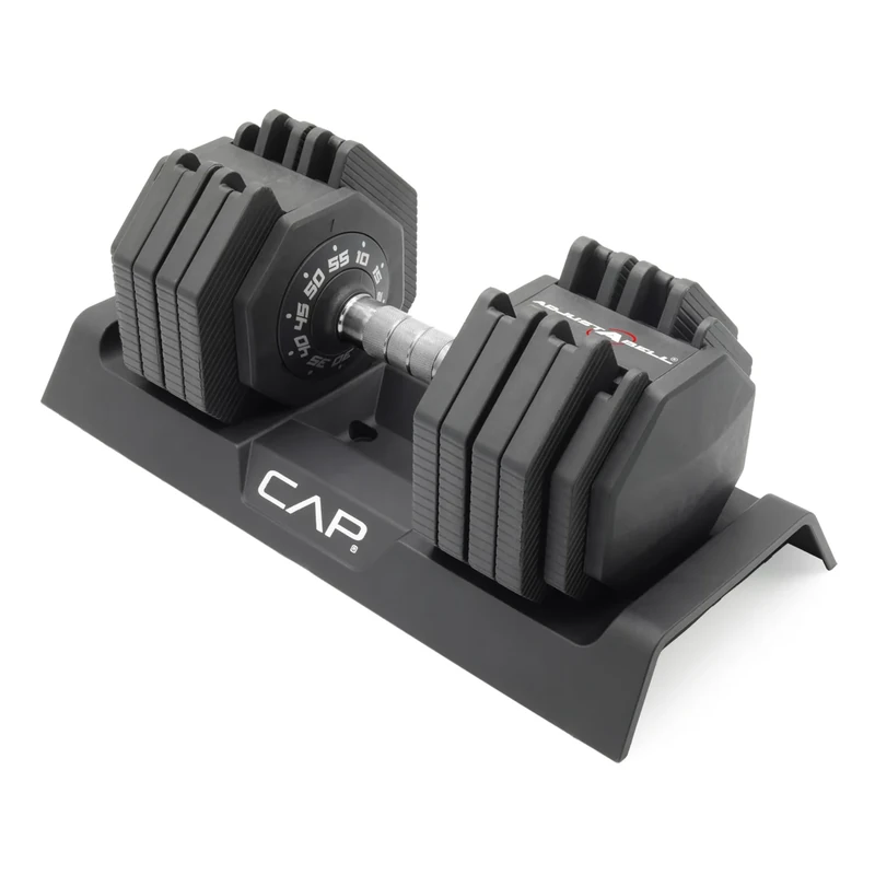 CAP Barbell 55 lb Single Adjustable Dumbbell with Full Rotation Chrome Handle