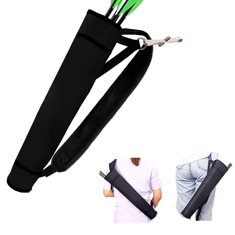 KURUGEILI Archery Quiver Back and Hip Quivers Adjustable Arrow Backpack Bag Holder Side Hip Arrows Bag for Compound Recurve Bow Practice Target Hunting