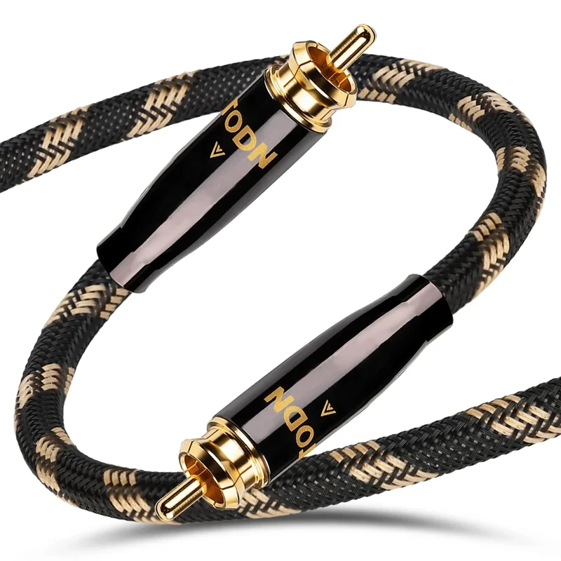 TODN Hi-end Digital Coaxial Cable for Audiophile 75-Ohm SPDIF RCA to RCA Audio Cable for TV, Amp, HiFi Systems (9.8ft /3m)