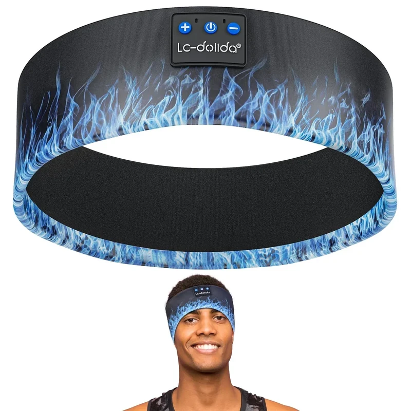 LC-dolida Headband Headphones Bluetooth 5.2 Headband, Sleep Headphones with Ultra-Thin HD Stereo Speaker, Sleep Headband Earphones Wireless for Workout Yoga Insomnia Running Meditation Gifts