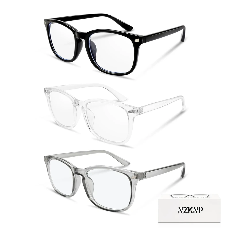 NZKNP Blue Light Blocking Glasses - Round Clear for Men & Women