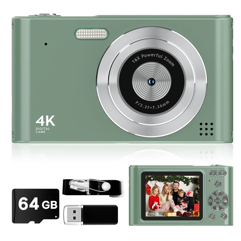 VYNCS 2025 Digital Camera - 44MP, 1080P Video, 16X Zoom, Anti-Shake