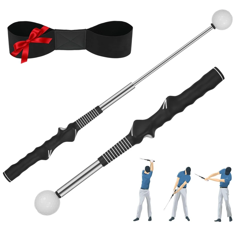 FODESAN Retractable Left-Handed Golf Swing Training Aid: Portable Grip Trainer with Click Feedback Sound – Ideal for Left-Handed Players, Indoor & Outdoor Use, Perfect for Beginners & Enthusiasts
