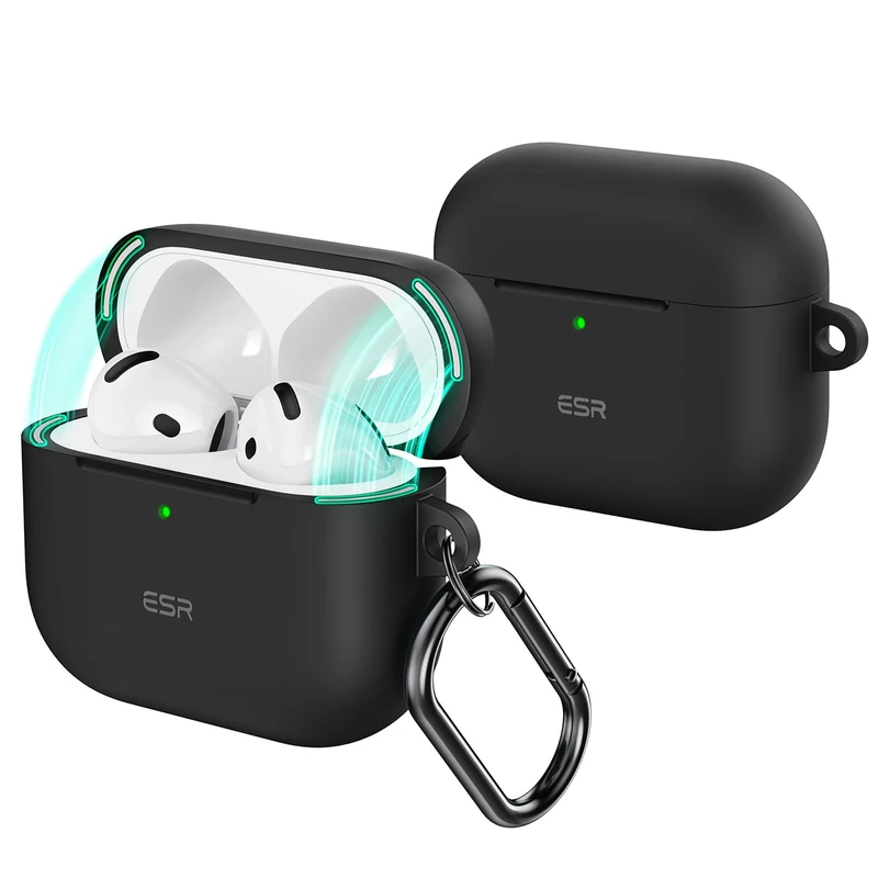 ESR Cloud Series AirPods 4 Case - Magnetic Lid Protection, USB-C, Black