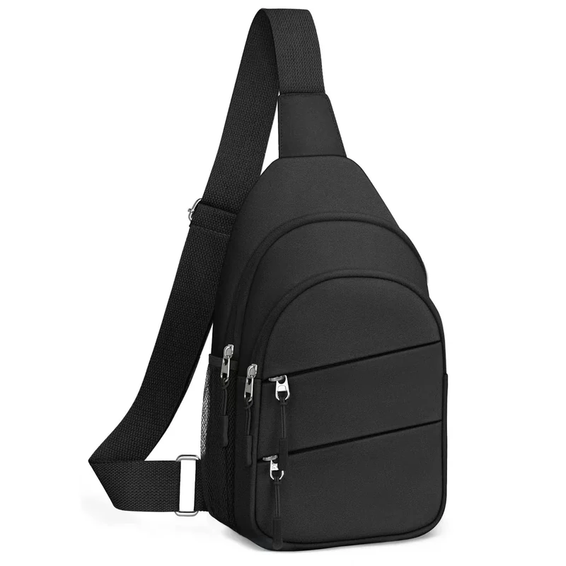 Tuwubi Crossbody Bags for Women, Sling Bag for Men, Small Hiking Backpack Anti Theft Lightweight for Outdoors Travel (L, Black)