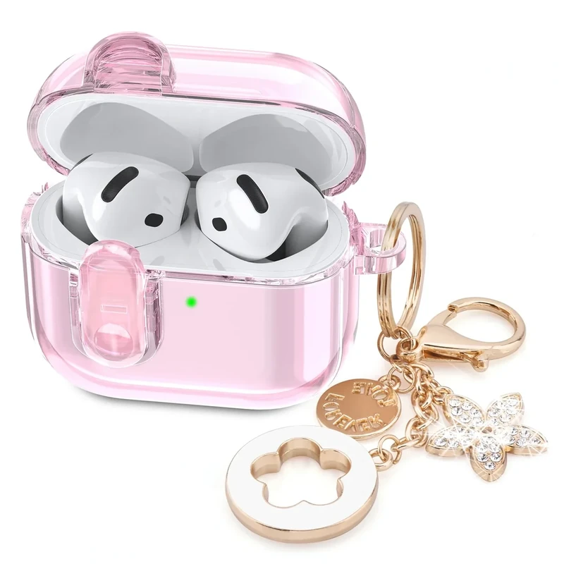 VISOOM TPU Case Safety Lock - Fits Apple AirPods 4 (2024) + Clover Keychain