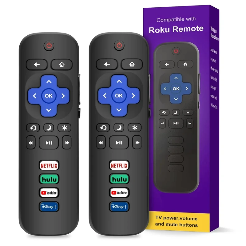 Remote for Roku TV, 2-Pack Classic Roku Remotes Compatible with TCL/Onn/Hisense/Philips/Sharp/Westinghouse/Insignia (for Roku TV Only)