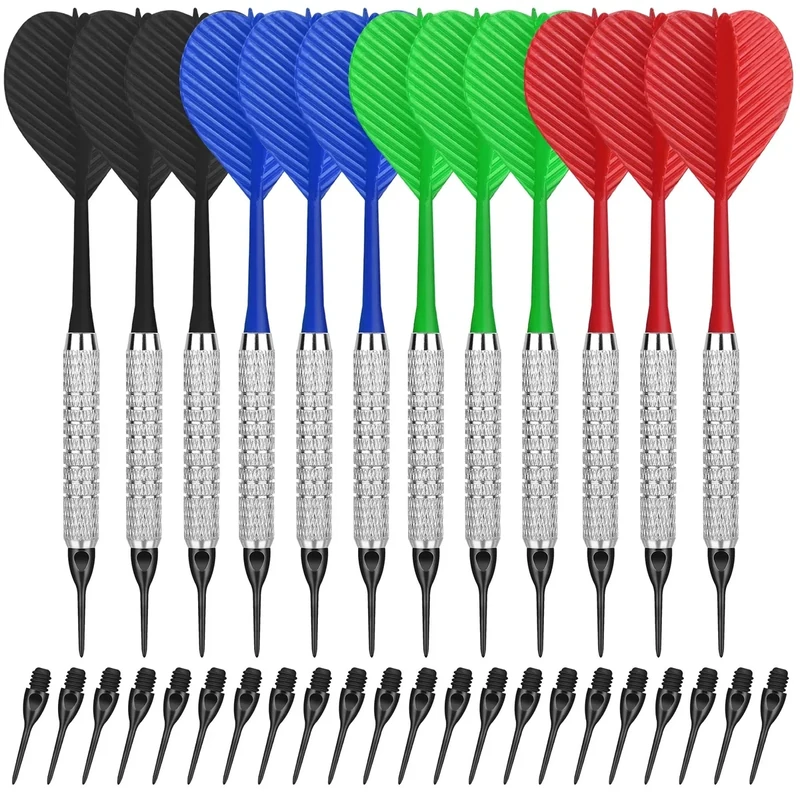 CyeeLife Plastic Tip Darts,12pcs Soft Darts Set with 100 Plastic Tips for Electronic Dartboard