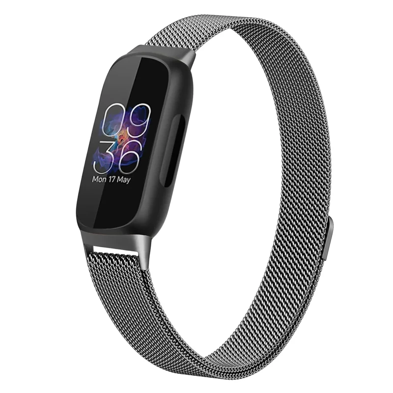 JKD Stainless Steel Band Compatible with Fitbit Inspire 3 Bands Women Men, Adjustable Soft Mesh Loop Strap for Inspire 3 Band, Magnetic Metal Bands for Fitbit Inspire 3 Fitness Tracker, Space Gray