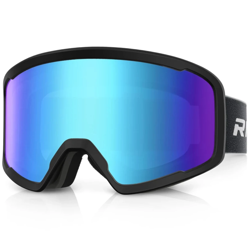 RIOROO Ski/Snowboard Goggles for Men Women, OTG Snow Goggles Anti Fog 100% UV Protection Snowboarding Goggles