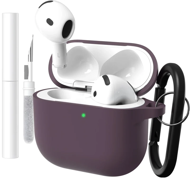 Brujula for AirPods 4 with ANC Case Silicone Protective Cover, Compatible with AirPods 4th Generation 2024(Plum, AirPods 4 with ANC)