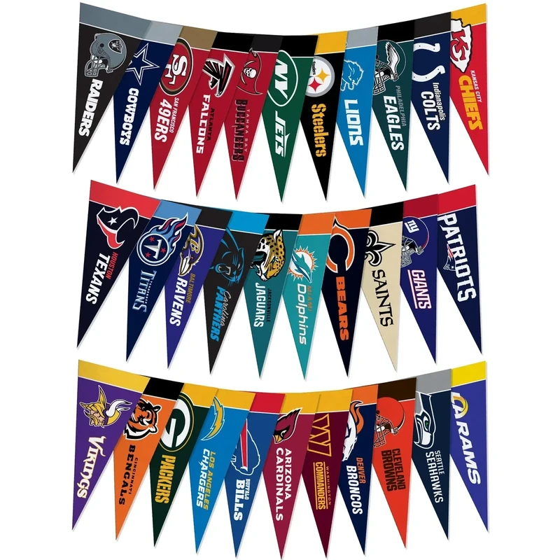 Rico Industries NFL Football Complete 4" x 9" Felt Mini Pennant League Set (Includes All Teams)
