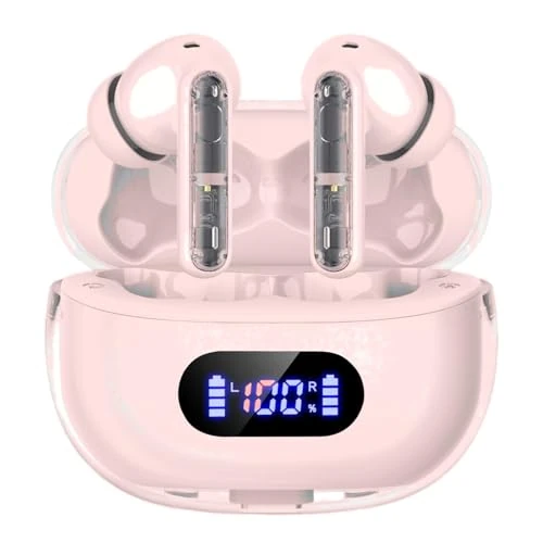 BYDTOOPCBD Wireless Earbuds, Deep Bass Sound (Pink)