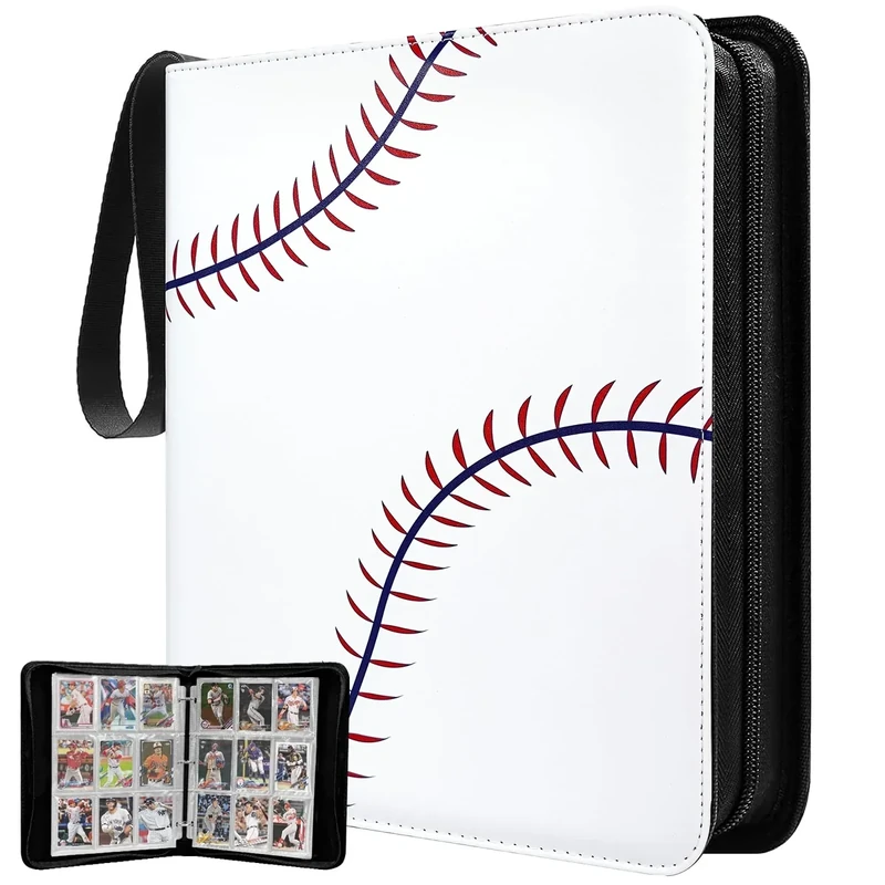TLAZZ 990 Pockets Baseball Card Binder, Trading Card Collection Binder with 55 Removable Sleeves, Double Sided Pocket Sports Card Binder for MTG TCG Game Card