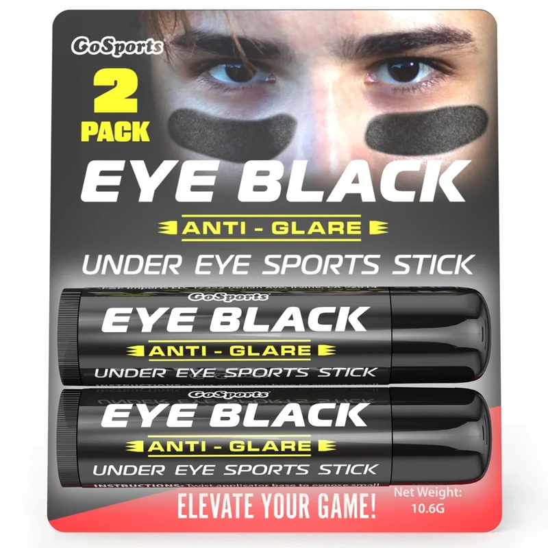 GoSports Anti Glare Eye Black Sports Stick for Football, Baseball, Softball & More - 2 Pack Under Eye Sports Paint Sticks