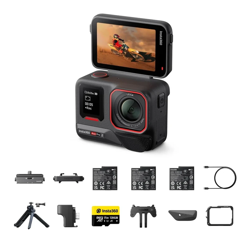 Insta360 Ace Pro 2 Bundle - 8K Camera with Leica Lens & AI Chip