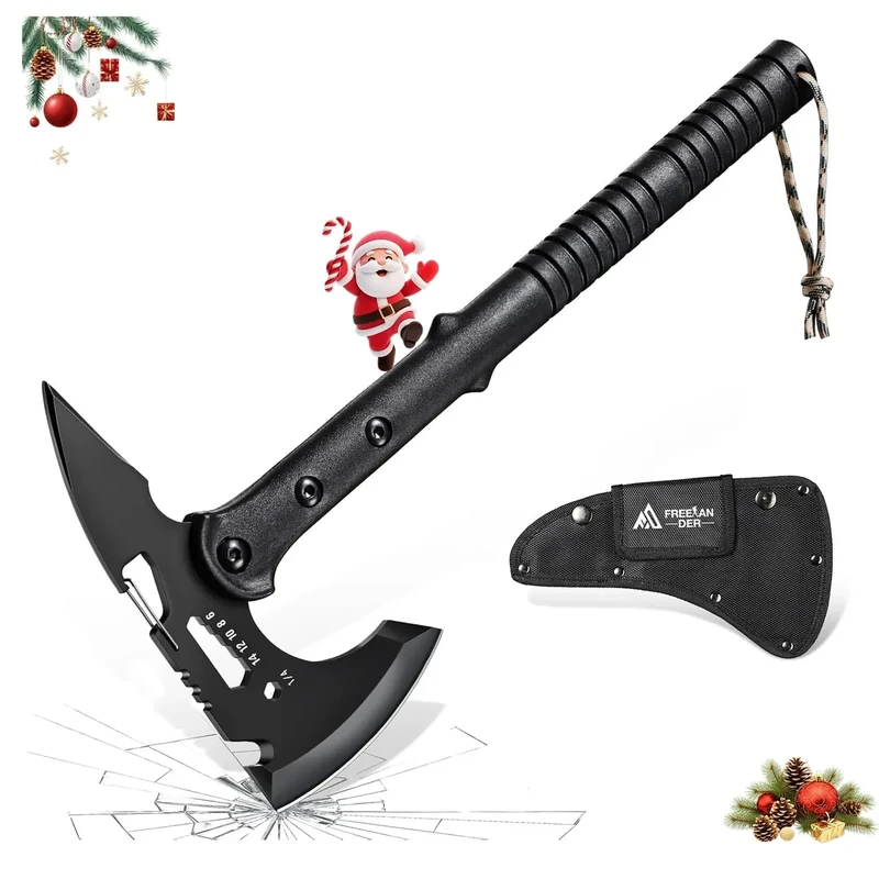Freelander Hatchet, Sharp Outdoor Axe, Portable Camping Axe with Clip and Sheath, Durable Hatchet for Camping, Hiking, and Outdoor Use with Comfortable Handle, for Men Women