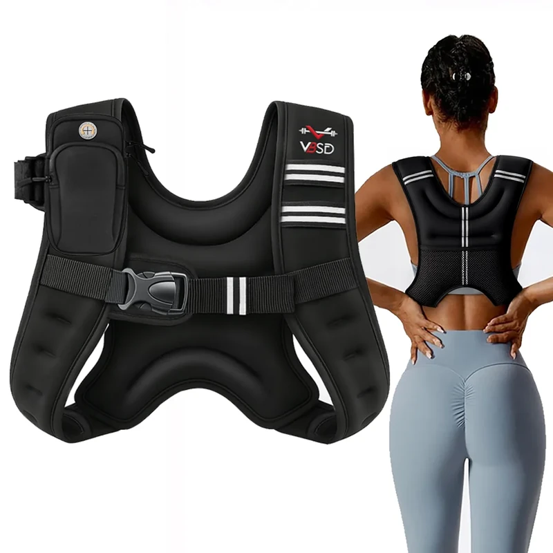 VBSD Weighted Vest Woman 8LB Weight Vest for Women Men Body Weight Vests for Walking Strength Training Running Workout Jogging Fitness Black