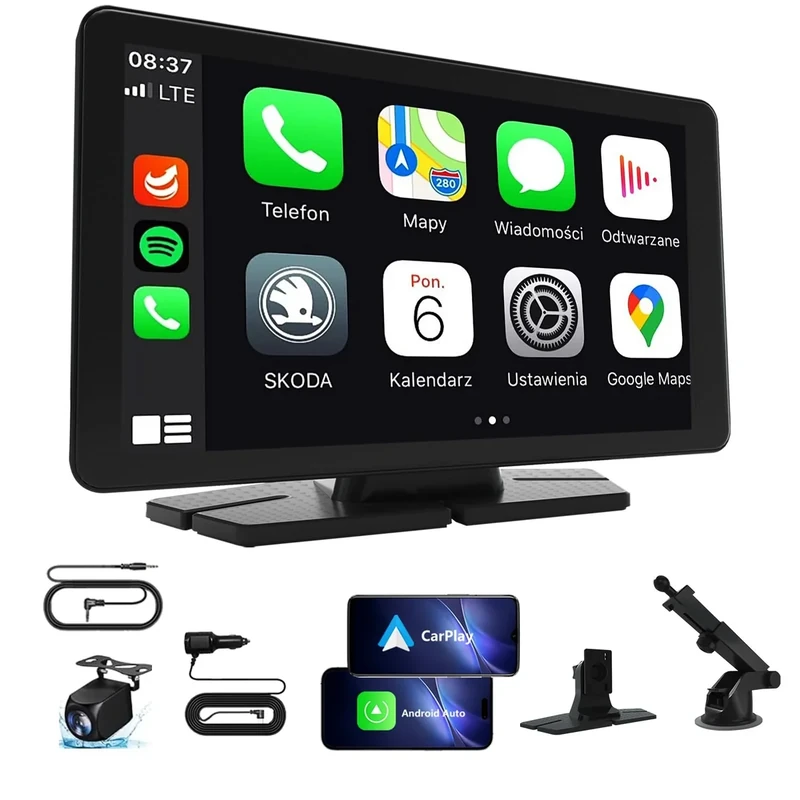 VNEIMQN 7" HD Carplay Screen for Car, Portable Wireless Apple Android Auto Car Play Stereo with Voice Control, Backup Camera, Mirror Link, Bluetooth GPS