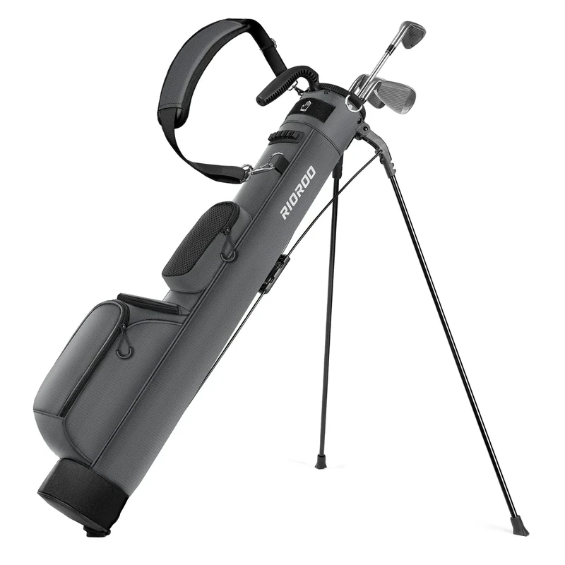RIOROO Golf Stand Bag, Lightweight Par 3 Golf Bag Holds Up to 7 Clubs with Two Way Dividers Cooler Pocket Shoulder Strap and Multiple Storage Pockets for Men and Women