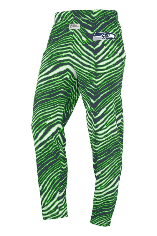 Zubaz NFL Unisex Z88 Pants for Men and Women Zebra Pattern, Seattle Seahawks, X-Large - Image 1