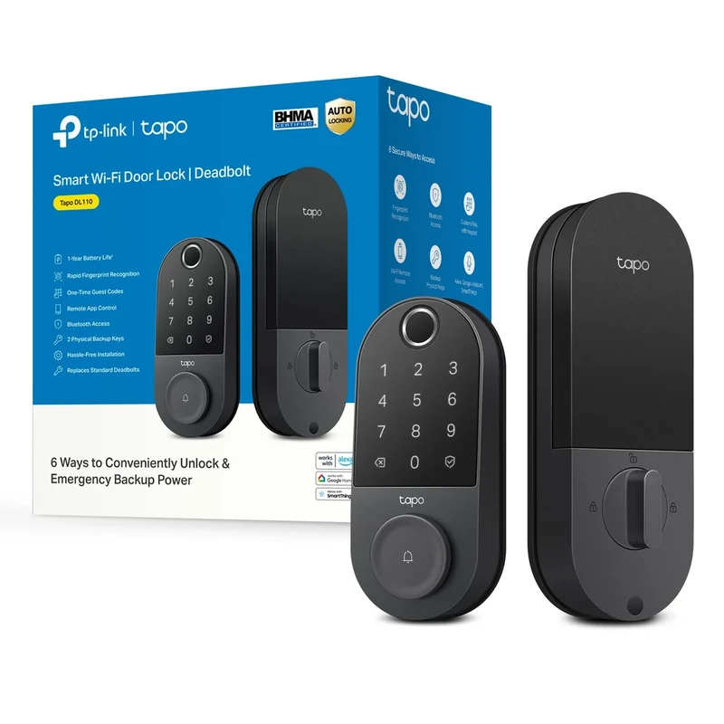 Tapo DL110 Smart Door Lock - Fingerprint, Keypad, WiFi, 1yr Battery