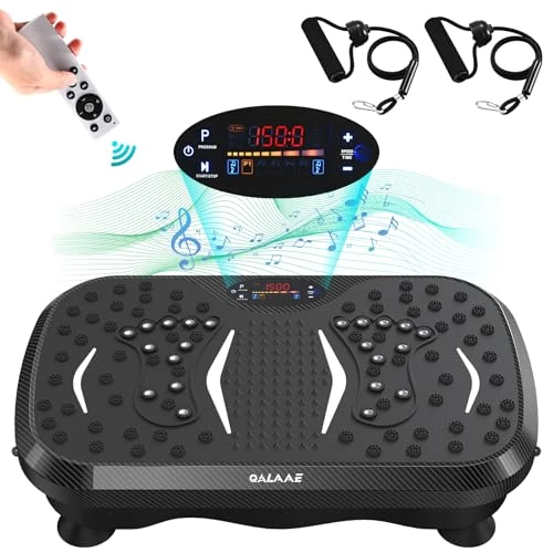 Vibration Plate Exercise Machine, Waver Vibration Plate 400 Lbs Capacity, Vibration Platform Machines for Lymphatic Drainage (Grey Silver)