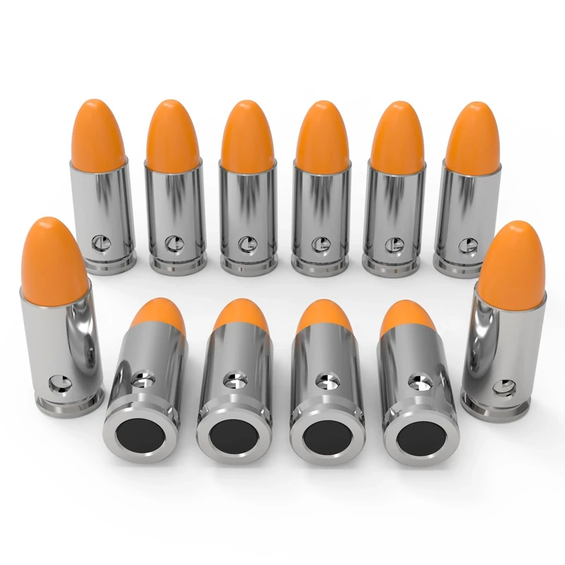 GORTAR 9mm Snap Caps Training Dummy Rounds Practice Safe Loading Firing Close to Real Weight -12 Pcs