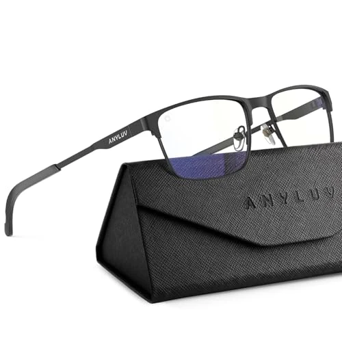 ANYLUV Blue Light Glasses for Men/Women, Lightweight Blue Light Blocking Glasses, Anti-Eye Strain Computer Glasses for Gaming