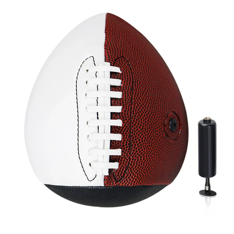 BOUNCEBACK Training Football, Autograph Football, Youth Size, Blank Ball for Signatures, Ideal for Sports Fans, Collectors, and Gifts(with Pump) Brown White
