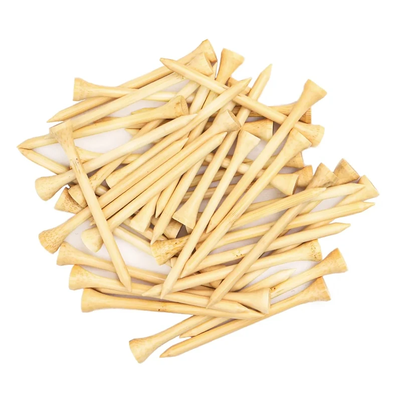 EWILLING Golf Tees Multiple Colors Mixed Size Package, 100pcs Professional Bamboo/Wood Golf Tees, Size 3-1/4", 2-3/4" & 1-1/2" Reduce Friction and Resistance(Primary Color 2-3/4"+1-1/2")