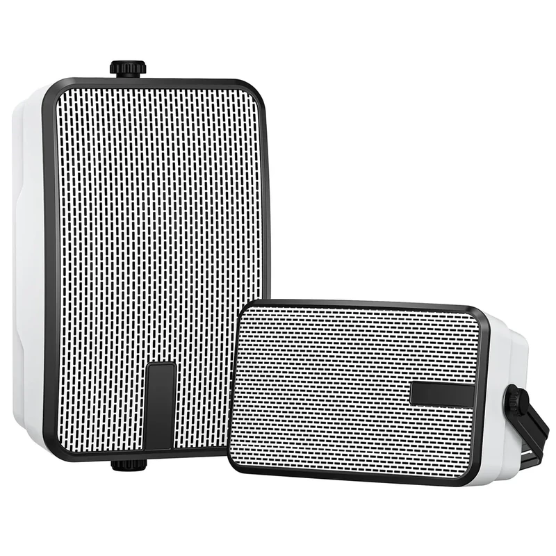 MWAU Outdoor Bluetooth Speakers 400w for Garage, Patio, Porch, Gazebo, Soffit, Entertainment Room. Wall Mount Speaker, Wireless Sync Up to 100 Speakers, IPX5 Waterproof (2 Pcs)