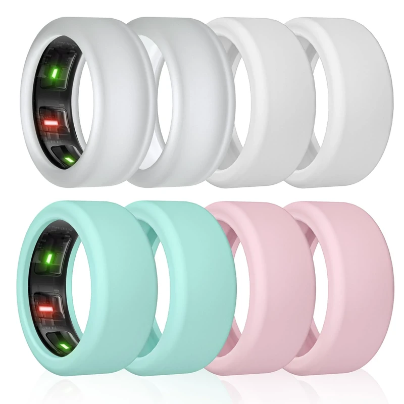 NewJourney 8 Pack Cover Compatible with RingConn Gen 2, Anti-Scratch Elastic Silicone Protector for Ring Conn Gen 2 Air (M, 8 Colors-2) - Image 1