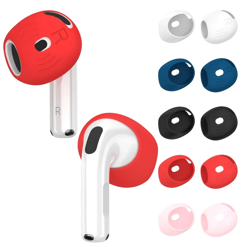 TUDIOW 5-Pair Anti Slip Silicone Ear Tips for AirPods 4 - 5 Colors