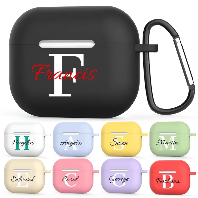 Aobthurn Personalized AirPods 4 Case - Soft TPU, 10 Colors, Keychain