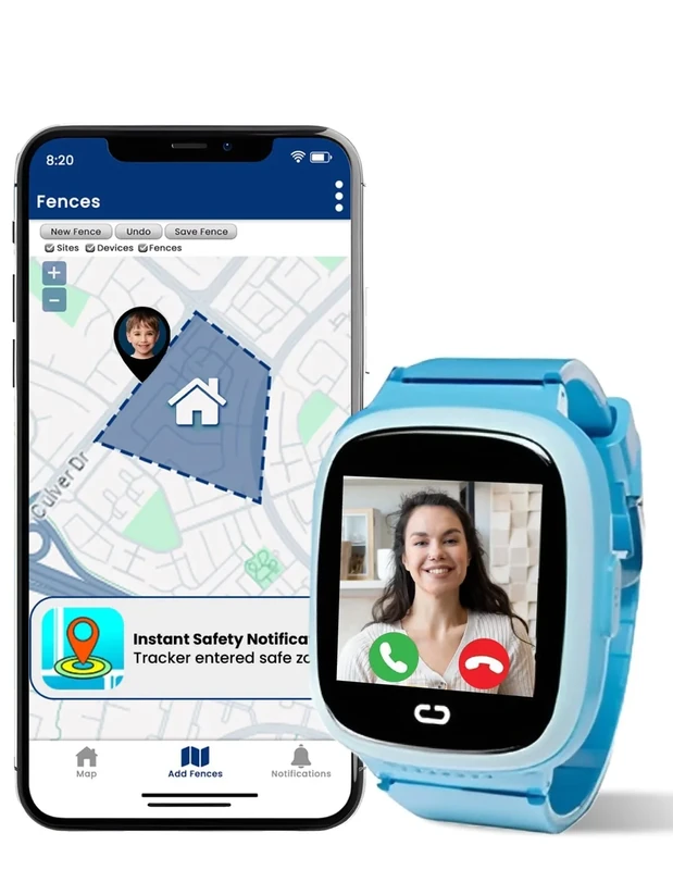 Kids Watch with GPS Tracker, Two-Way Calling, Real-Time Tracking & SOS Alerts - Smart Watch for Kids Call and Text with Geo-Fencing, School Mode, Water-Resistant, Long Battery Life & Parental Controls