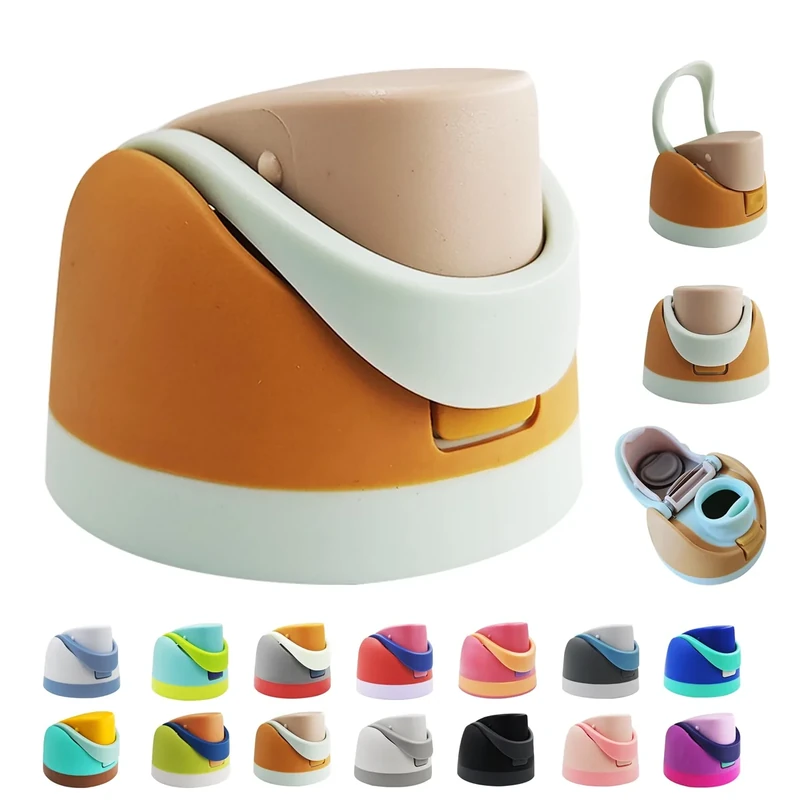 Replacement Cap for Owala Freesip,One Button Water Bottle Top Lid Compatible with Owala Cup 16oz 24oz 32oz 40oz, BPA-Free Replacement Lid Accessory for Owala Free Sip (Dark Orange)